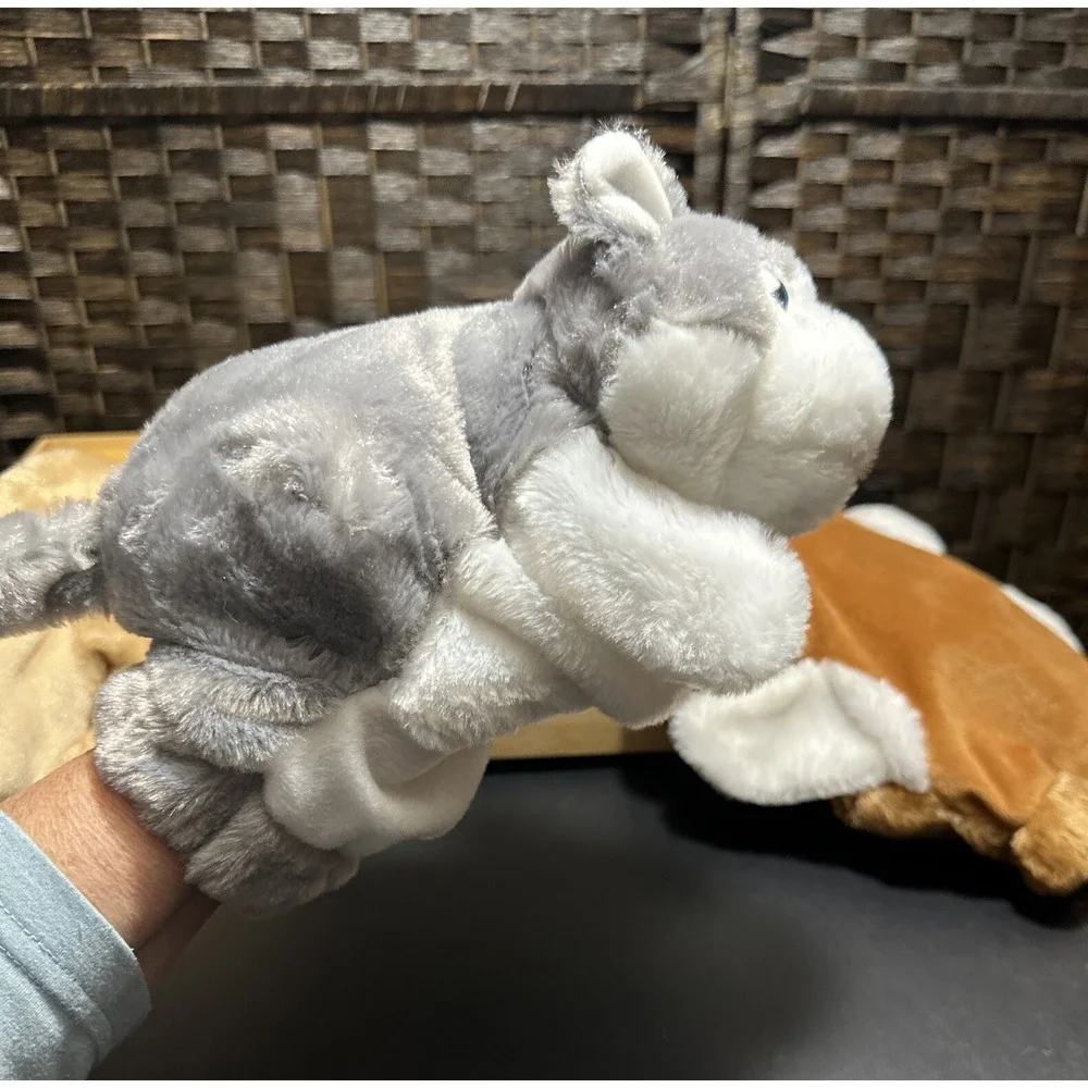 Three Dream Plush Puppies golf club head cover hand puppet